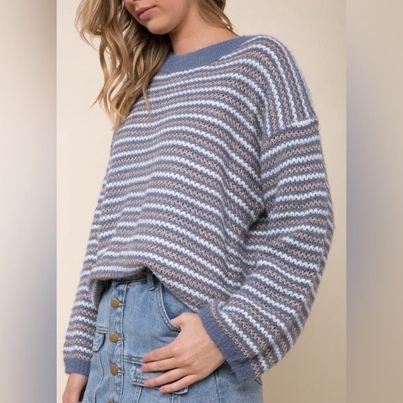 RAGA Sweaters - NWT RAGA Anthropologie Beach Club Metallic Knit Sweater Large